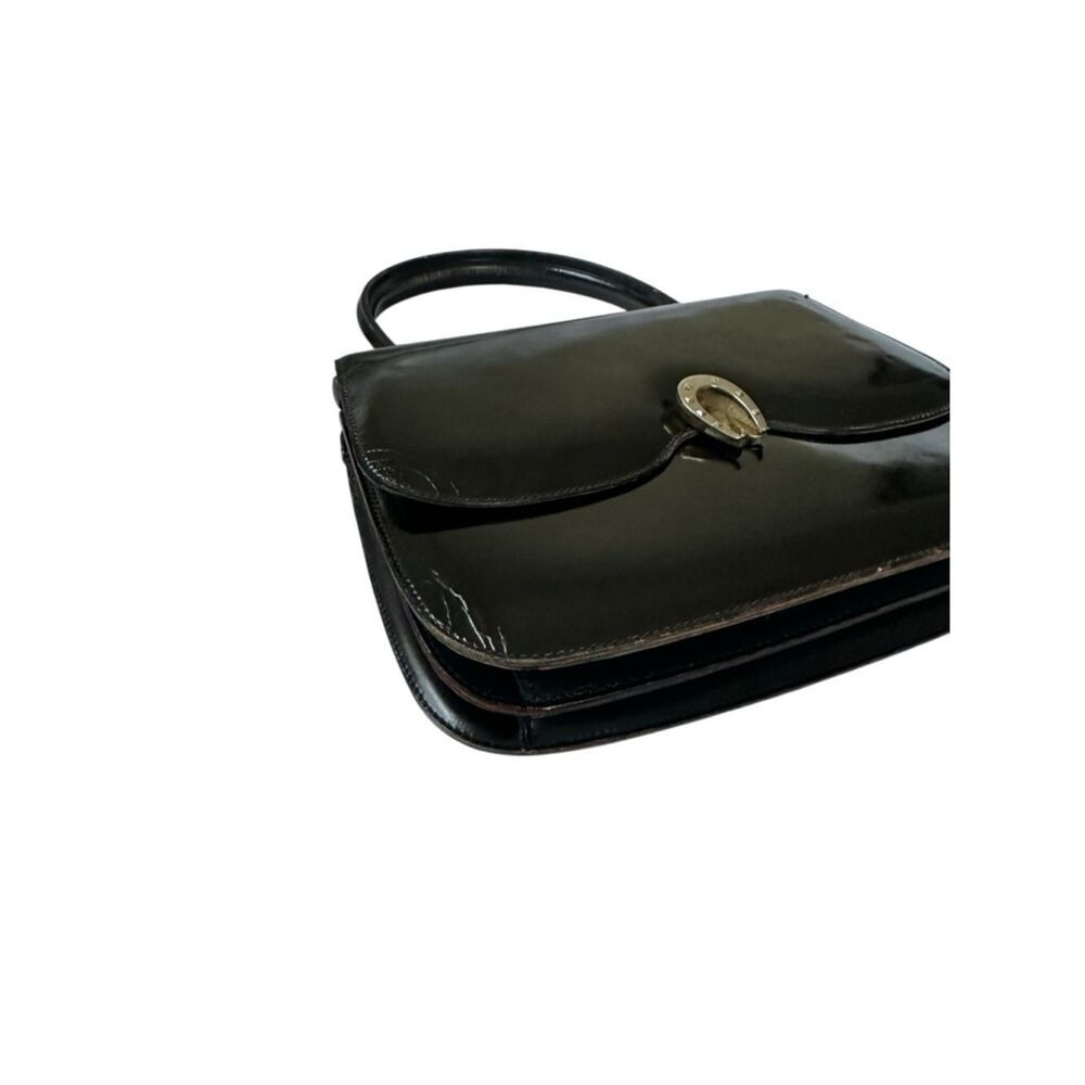 Gucci Black Patent Shoulder Bag with Bamboo Accent - Picture 4 of 14